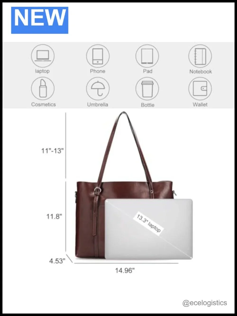 Genuine Leather Tote Satchel Work Bag Top Handle Shoulder Crossbody